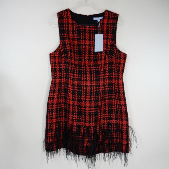 ANTONIO MELANI Irine Sheath Sleeveless DRESS Size 14 Tweed Feather Red NEW $199 - Picture 2 of 7